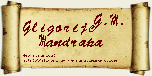 Gligorije Mandrapa vizit kartica